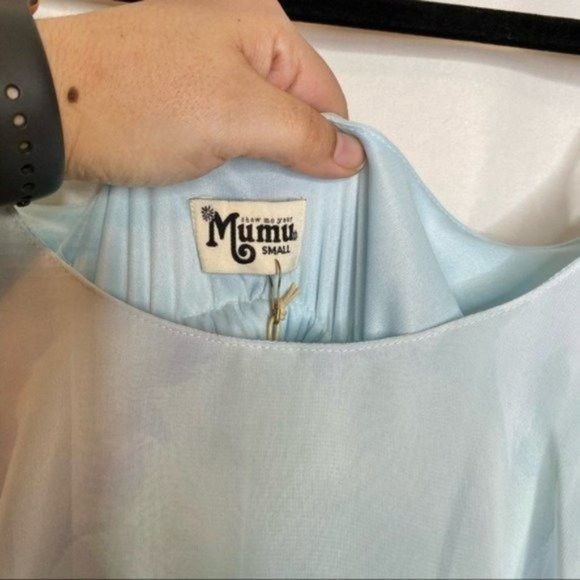 NWT Show Me Your Mumu Caitlin Ruffle Maxi Dress in Baby Babers Size Small - Picture 5 of 10